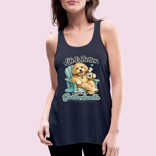 Life Is Better With My Goldendoodle - Women's Flowy Tank Top by Bella