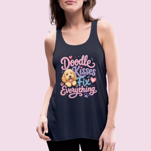 Doodle Kisses Fix Everything Dog Lover Gift - Women's Flowy Tank Top by Bella