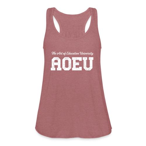 AOEU Collegiate Lockup (White) - Women's Flowy Tank Top by Bella