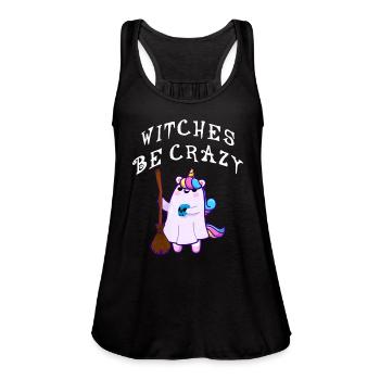 Witches Be Crazy, Witch Quote,Crazy Witch - Women's Flowy Tank Top by Bella - navy - Front - Julia (174cm)