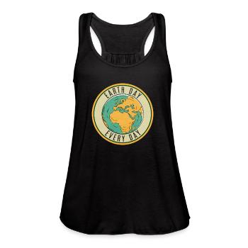 Eart Day Every Day - Women's Flowy Tank Top by Bella - navy - Front - Julia (174cm)