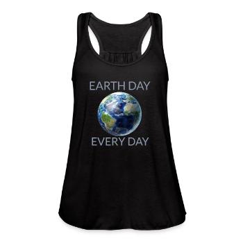 Earth day every day - Women's Flowy Tank Top by Bella - navy - Front - Julia (174cm)