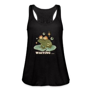 WAITING FROG - Women's Flowy Tank Top by Bella - navy - Front - Julia (174cm)