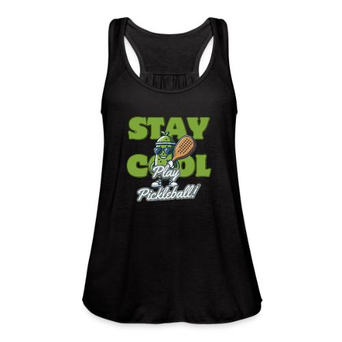 Show Your Pickleball Love - Sporty Cartoon Pickle - Women's Flowy Tank Top by Bella