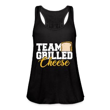 Team Grilled Cheese - Cheese - Women's Flowy Tank Top by Bella - navy - Front - Julia (174cm)