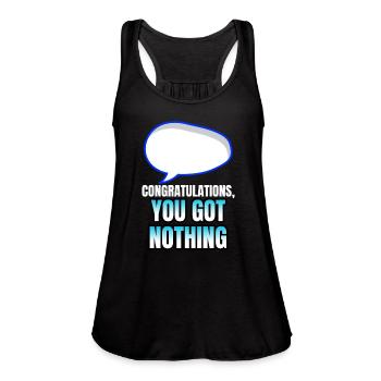 CONGRATULATIONS, YOU GOT NOTHING - Women's Flowy Tank Top by Bella - mauve - Front - Julia (174cm)
