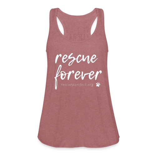 Rescue Forever Cursive Large White - Women's Flowy Tank Top by Bella