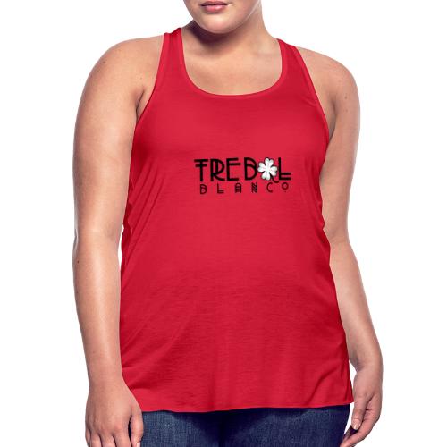 TB Stacked Logo with Classic clover - Women's Flowy Tank Top by Bella