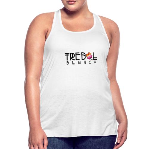 TB Stacked Logo with Lesbian PRIDE clover - Women's Flowy Tank Top by Bella