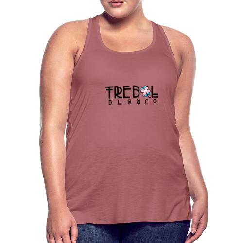 TB Stacked Logo with Trans PRIDE clover - Women's Flowy Tank Top by Bella