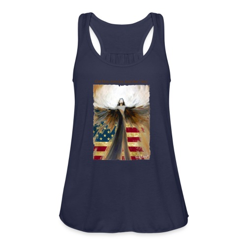 God bless America Angel_Strong color_Brown type - Women's Flowy Tank Top by Bella