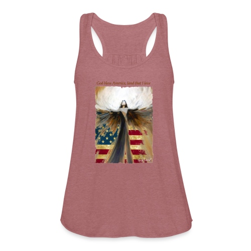 God bless America Angel_Strong color_Brown type - Women's Flowy Tank Top by Bella