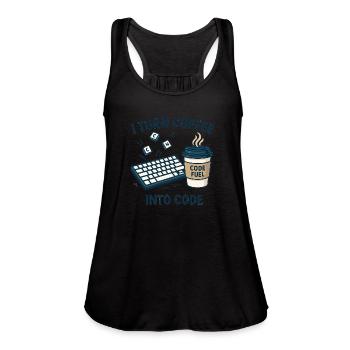 I Turn Coffee Into Code – Funny Programmer - Women's Flowy Tank Top by Bella -  - Front - Julia (174cm)
