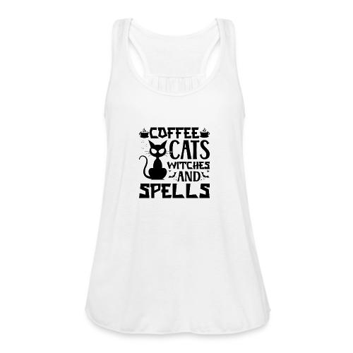 Coffee, Cats, Witches & Spells - Women's Flowy Tank Top by Bella