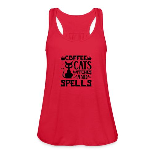 Coffee, Cats, Witches & Spells - Women's Flowy Tank Top by Bella