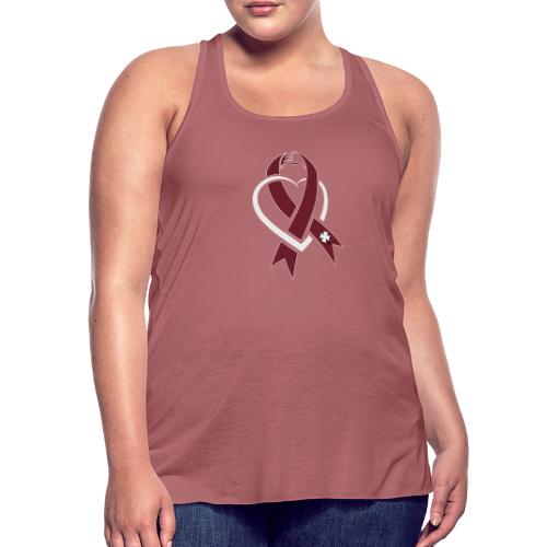 TB Multiple Myeloma Awareness Ribbon and Heart - Women's Flowy Tank Top by Bella