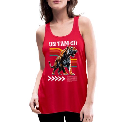 Unleash Your Wild Side: Fierce Tiger Print Design - Women's Flowy Tank Top by Bella