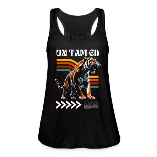 Unleash Your Wild Side: Fierce Tiger Print Design - Women's Flowy Tank Top by Bella