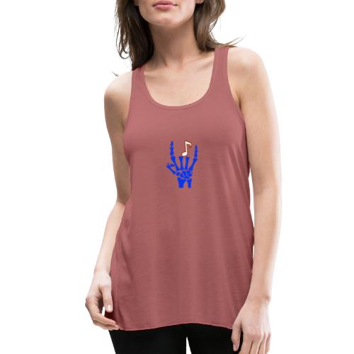 Rock on hand sign the devil's horns White - Women's Flowy Tank Top by Bella