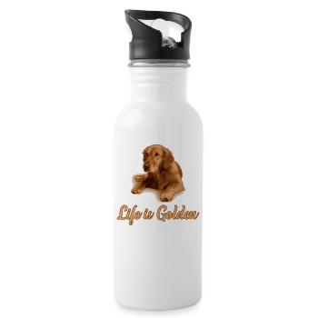 LIFE IS GOLDEN - 20 oz Water Bottle - white - Right