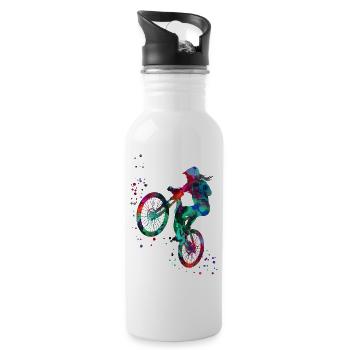 Mountain biking, mountain bike, sport - 20 oz Water Bottle - white - Right
