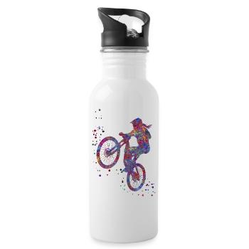 Mountain biking, mountain bike, sport - 20 oz Water Bottle - white - Right