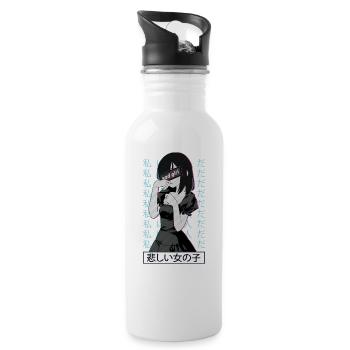 Anime Sad Waifu - 20 oz Water Bottle - white - Right
