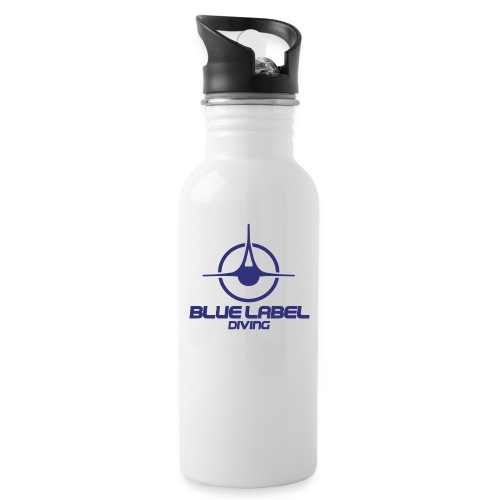 BLD logo with text blue - 20 oz Water Bottle