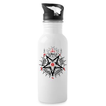 Hail Satan Sacred Geometry with Red Accents - 20 oz Water Bottle - white - Right