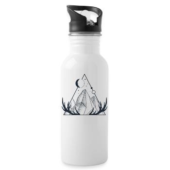 Mountain nature summer hiking alps outdoor trees - 20 oz Water Bottle - white - Right