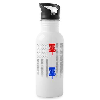 Red White and Blue Disc Golf Flag Hoodie - 20 oz Water Bottle - white - Right