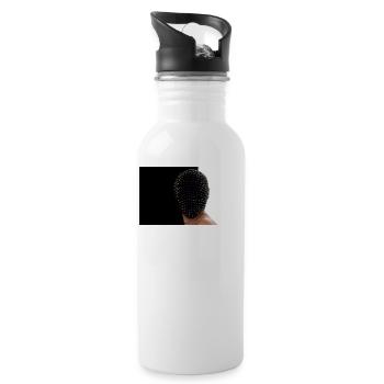 Black and white mask - 20 oz Water Bottle - white - Right