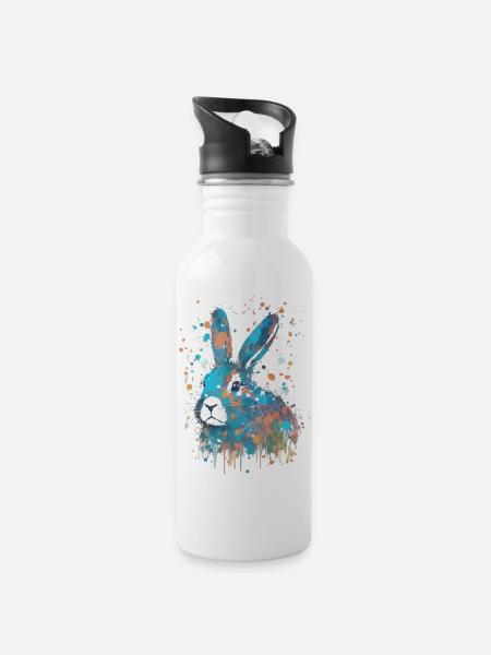 Colorsplash Bunny - 20 oz Water Bottle - white