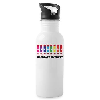 Bingo Player Celebrate Diversity - 20 oz Water Bottle - white - Right