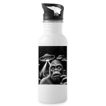 Bigfoot Funny Alien Sasquatch Selfie - 20 oz Water Bottle - white - Right