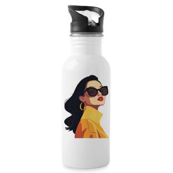 Fashionista's Sunglasses Chic - 20 oz Water Bottle - white - Right