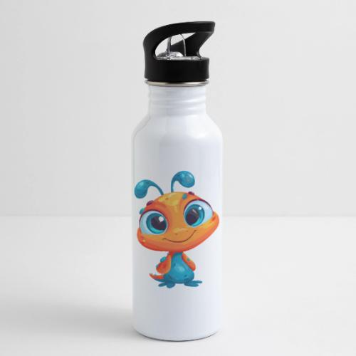 Fun Cartoon Alien in Orange and Blue - 20 oz Water Bottle