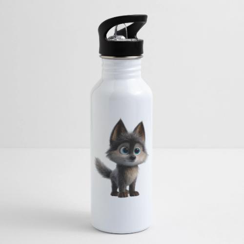 Innocent Cartoon Baby Wolf - 20 oz Water Bottle