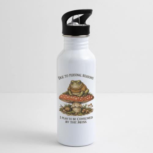 Frog Consumed by Moss Cottagecore Aesthetic - 20 oz Water Bottle