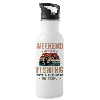 Weekend_Forecast_Fishing - 20 oz Water Bottle - white - Right