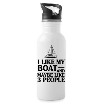 I Like My Boat And Maybe Like 3 People - 20 oz Water Bottle - white - Right