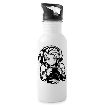 Gaming Boy Sketch - 20 oz Water Bottle - white - Right