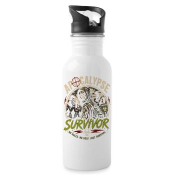 Apocalypse Survivor Tshirt - 20 oz Water Bottle - white - Right
