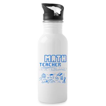 Math Teacher Cooler Shirt - 20 oz Water Bottle - white - Right