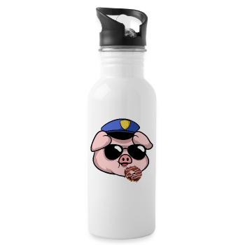 Baking Pink Pig Farmer Oink Farm Barn Design - 20 oz Water Bottle - white - Right