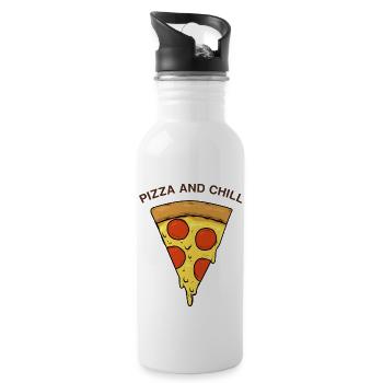 Pizza and chill - 20 oz Water Bottle - white - Right