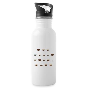 Types Of Coffee Drinks Black Latte Coffe Gift - 20 oz Water Bottle - white - Right