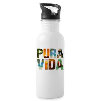 Pura Vida - Costa Rica Fun Gift - 20 oz Water Bottle - white - Right