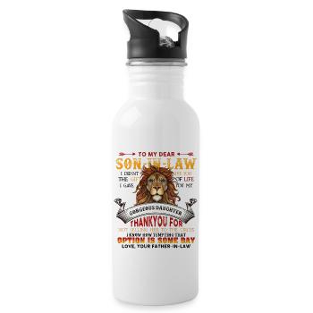 Son-In-Law Quote - 20 oz Water Bottle - white - Right