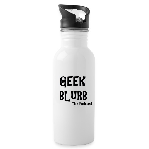 Geek Blurb (Transparent, Black Logo) - Water Bottle